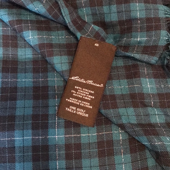 Eddie Bauer scarf  Black watch plaid - Picture 2 of 2